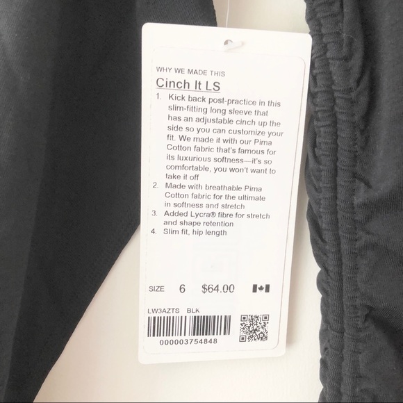 Lululemon Black Cinch It LS - Picture 3 of 4